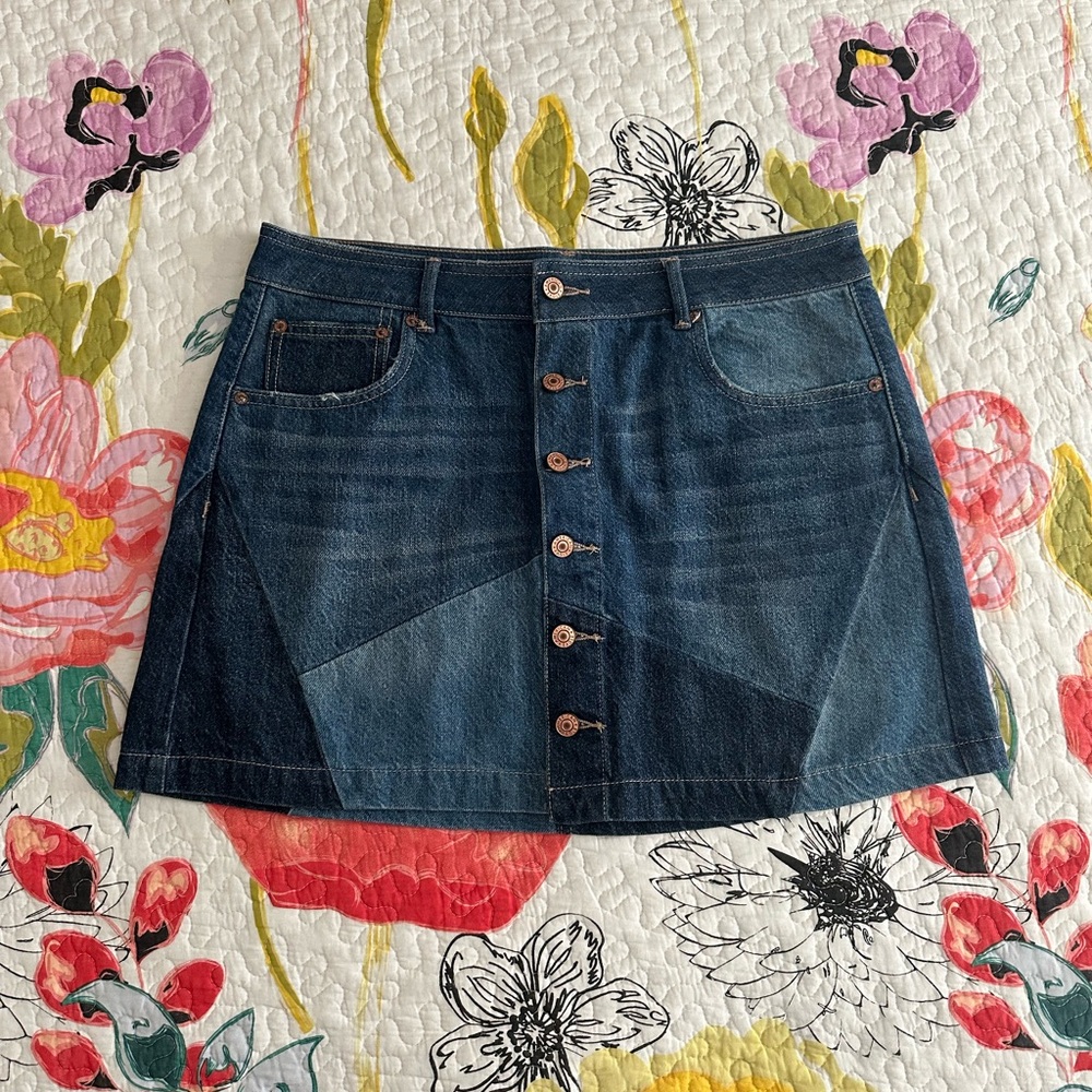 American Eagle Outfitters Patchwork Denim Skirt